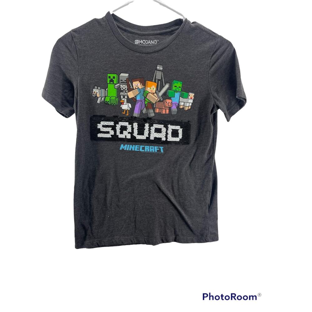 Mojang Janx Minecraft Boys' Gray Graphic Short Sleeve T-Shirt Youth Size Large